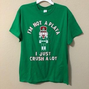Christmas T-Shirt Nutcracker Green Crush A Lot Tee Short Sleeve Gildan NWT